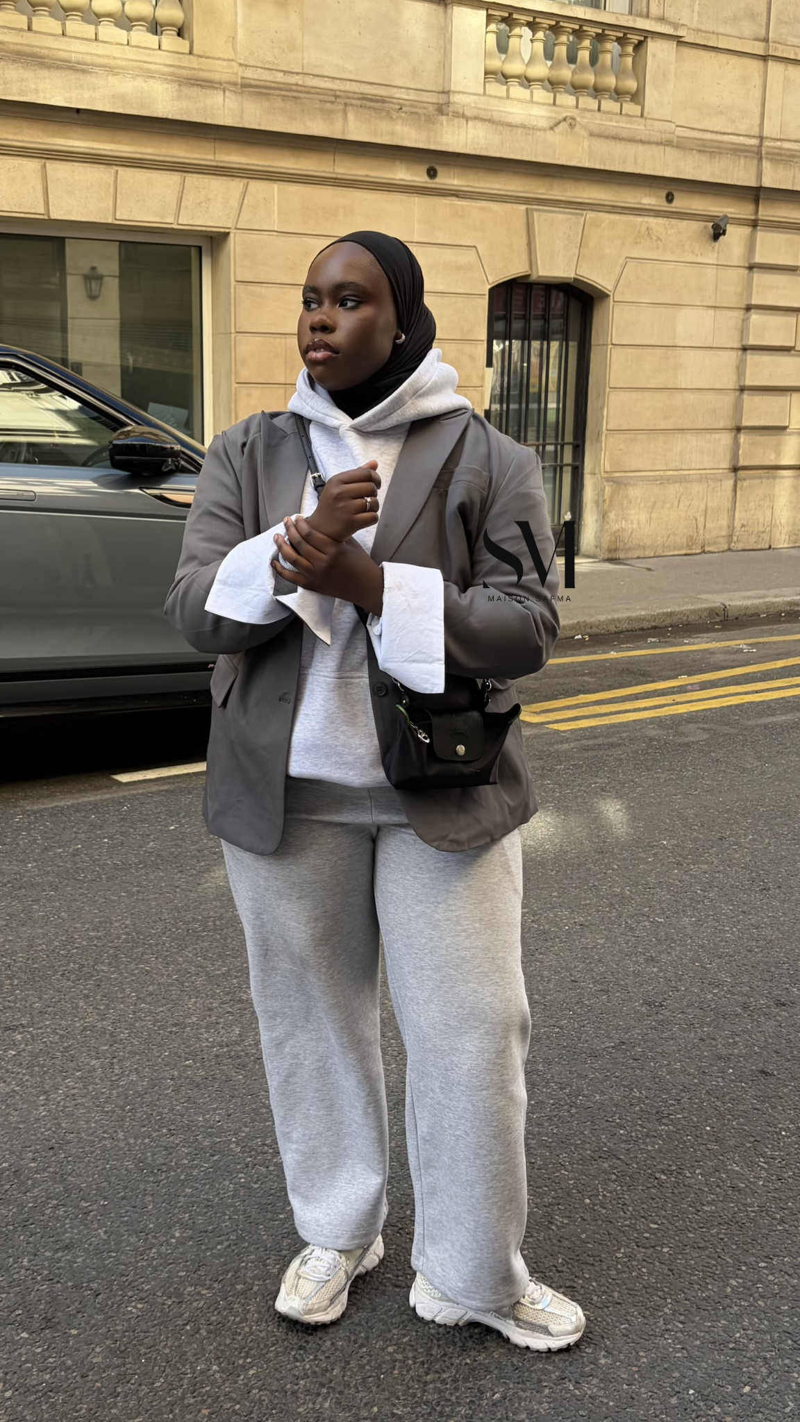 Blazer oversize gris