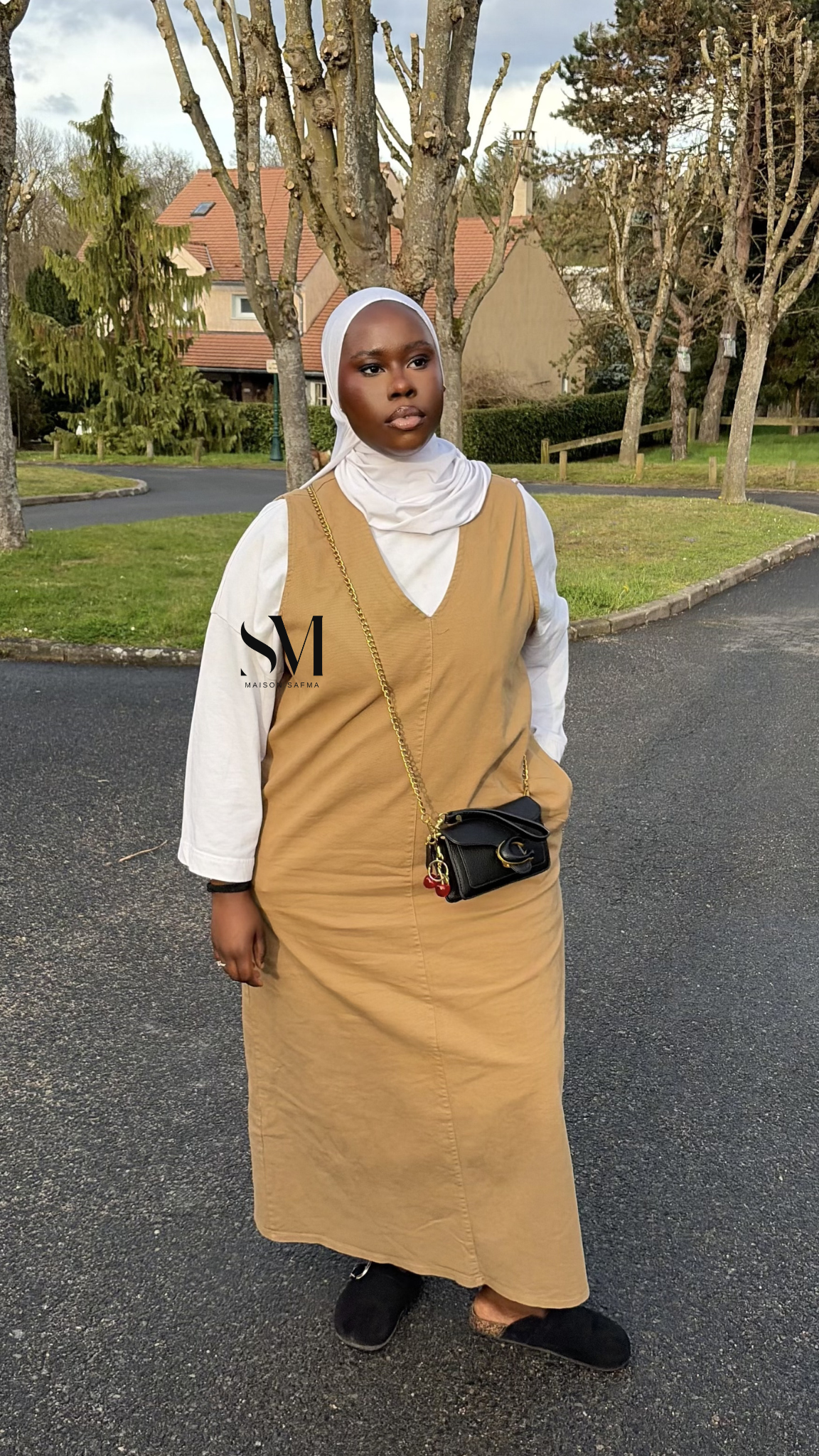 Robe en Jean Col V Écru