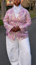 Kimono court en Brocard Rose