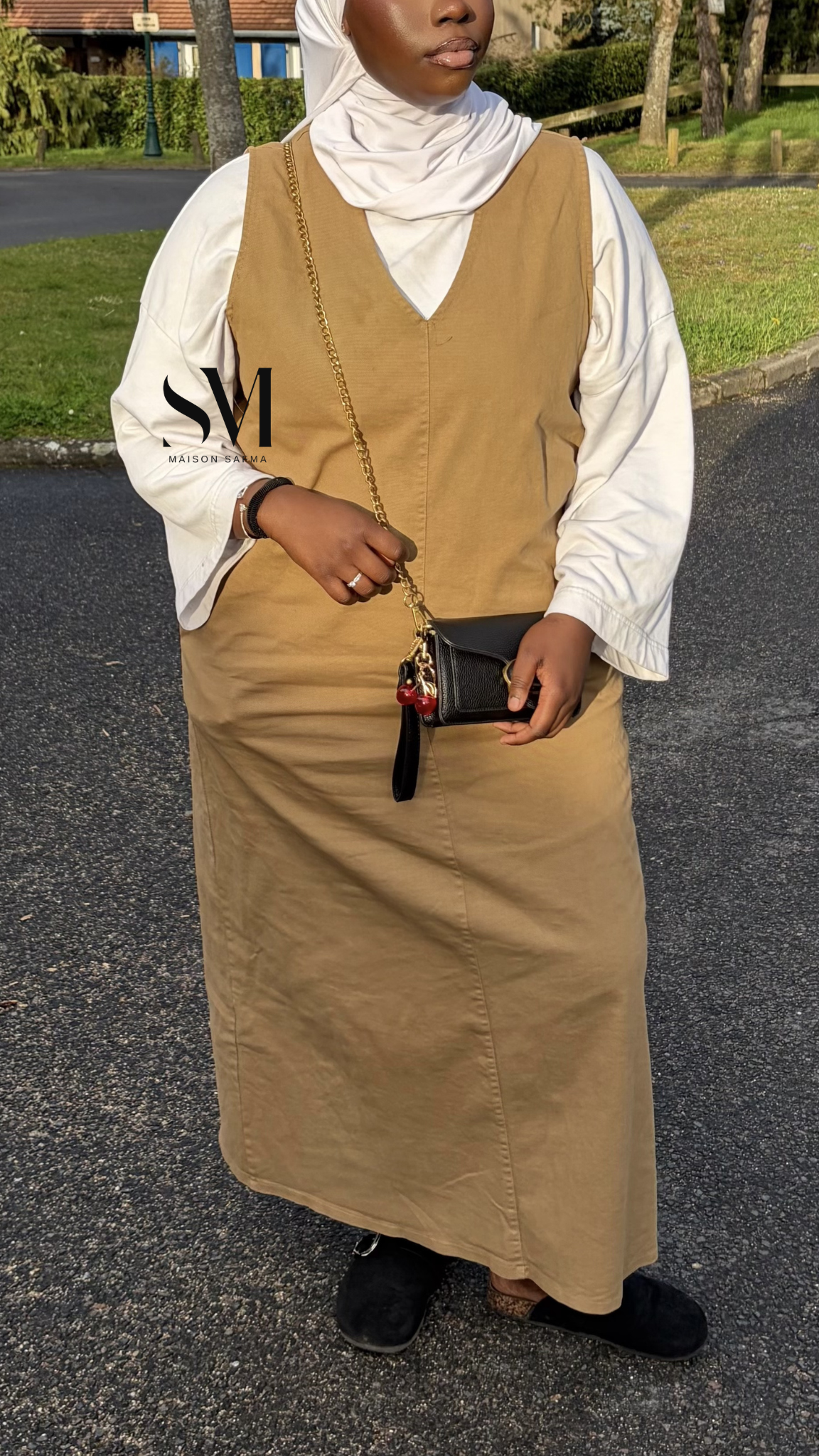 Robe en Jean Col V Écru