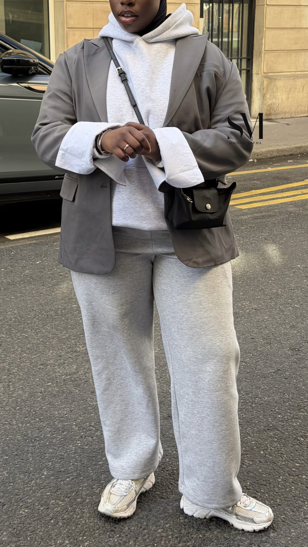 Blazer oversize gris