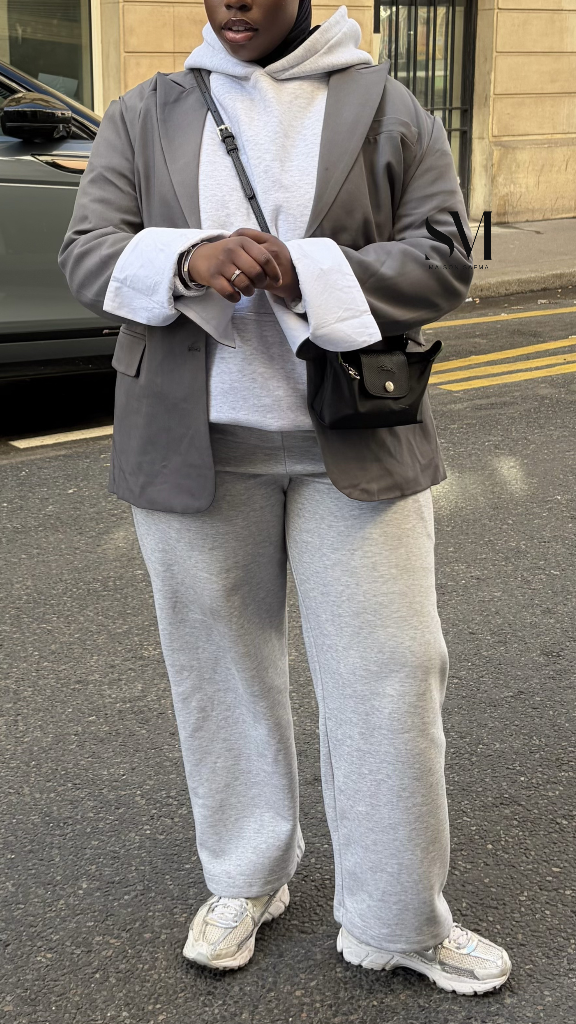 Blazer oversize gris